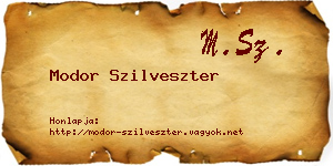Modor Szilveszter névjegykártya