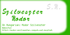 szilveszter modor business card